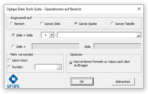 App-Fenster Operationen auf einen Bereich